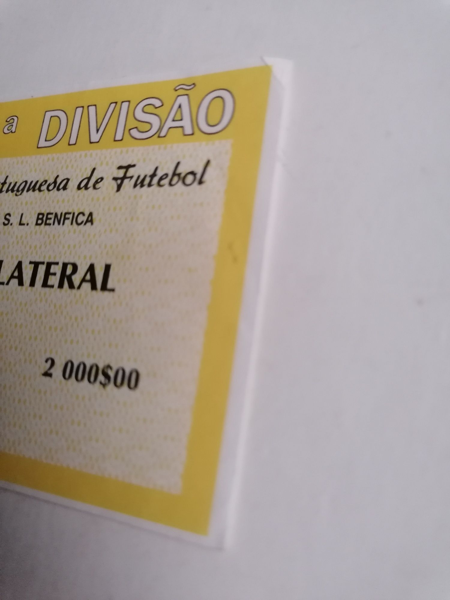Bilhete de futebol da Federação Portuguesa de Futebol Estádio da Luz