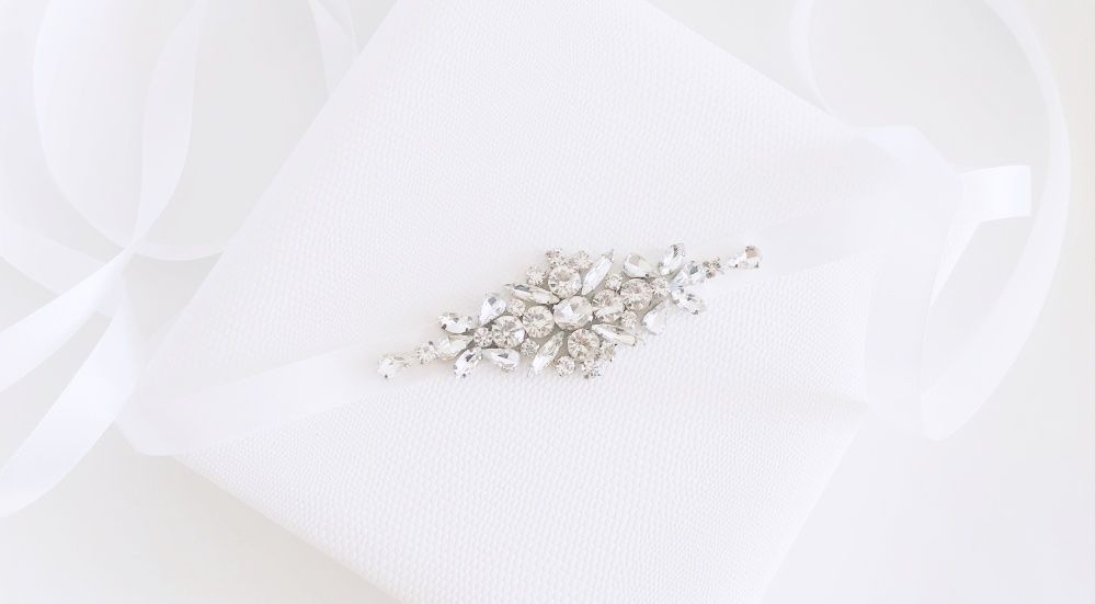 Pasek biżuteryjny IRIS MINI pas do sukni ślubnej wieczorowej