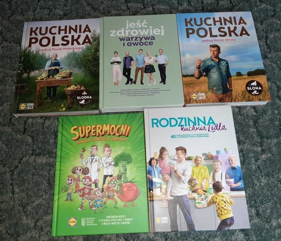 Książki Lidl nowe Kuchnia Polska, Jeść zdrowiej, Rodzinna kuchnia