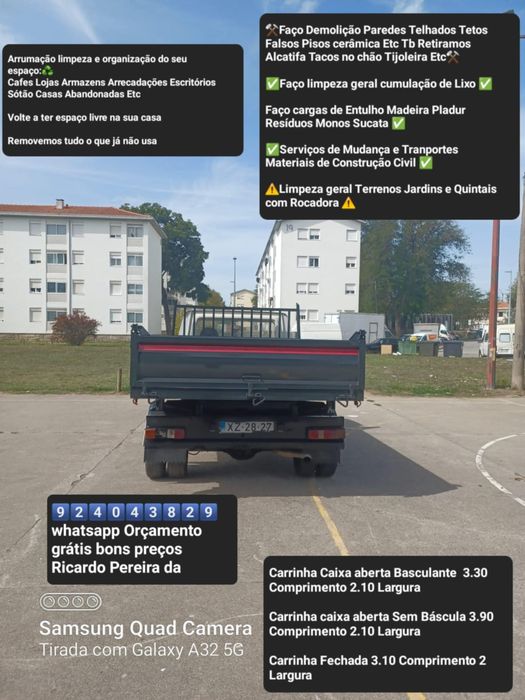 Faço cargas de Entulho Madeira Pladur sucata Mudanças Resíduos Etc