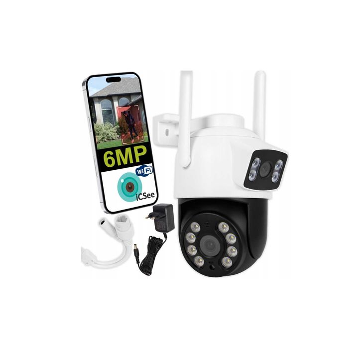 PODWÓJNA Kamera obrotowa 6MP dwa obiektywy IR wodoodporna IP65 ICSEE
