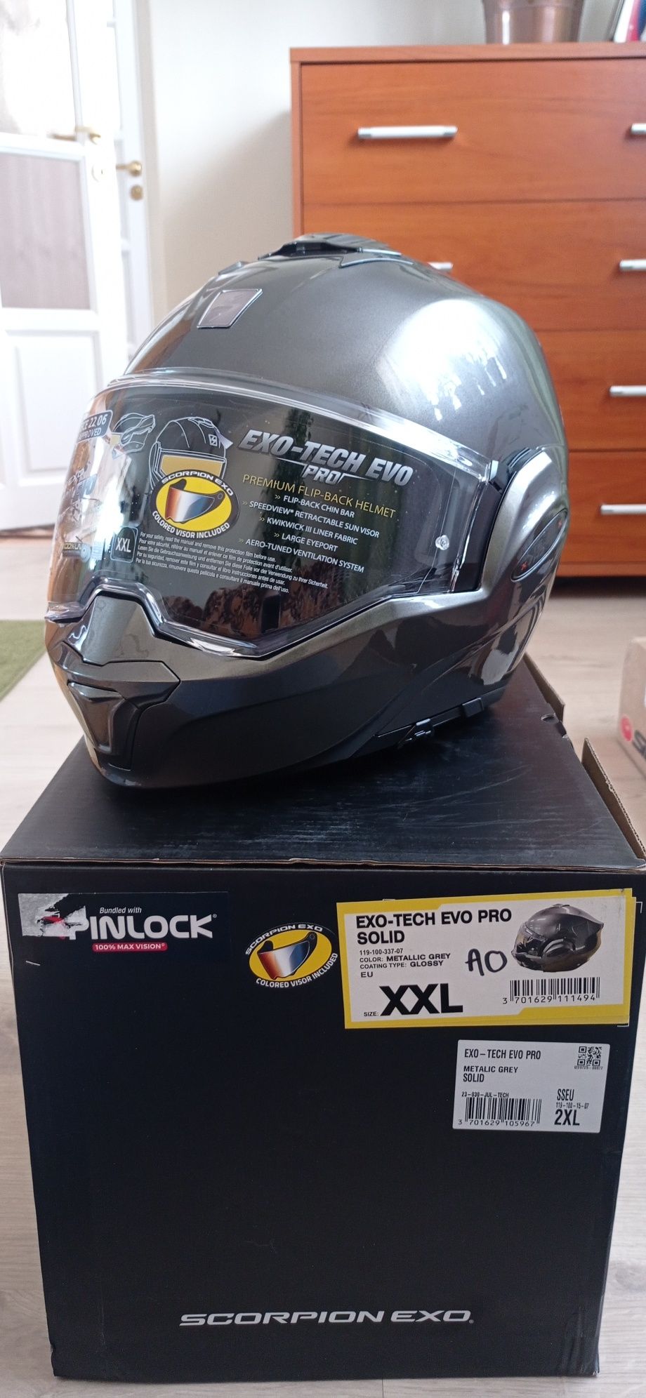 Kask szczękowy Scorpion Exo-Tech Evo Pro Solid XXL