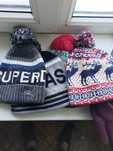 4 шапки Superdry Adidas+перчаткі фліс нове