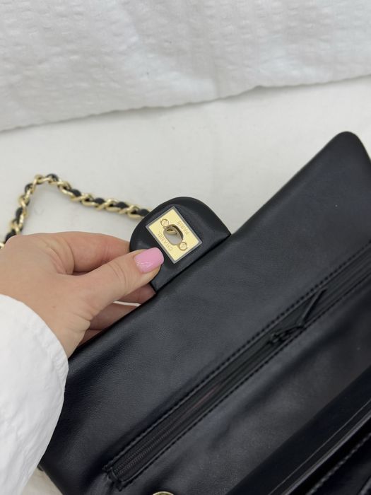 Сумка Chanel 2.55 шкіра | чорна | золота фурнітура