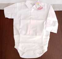 NOWE Koszulobody białe niemowlęce koszula body 74