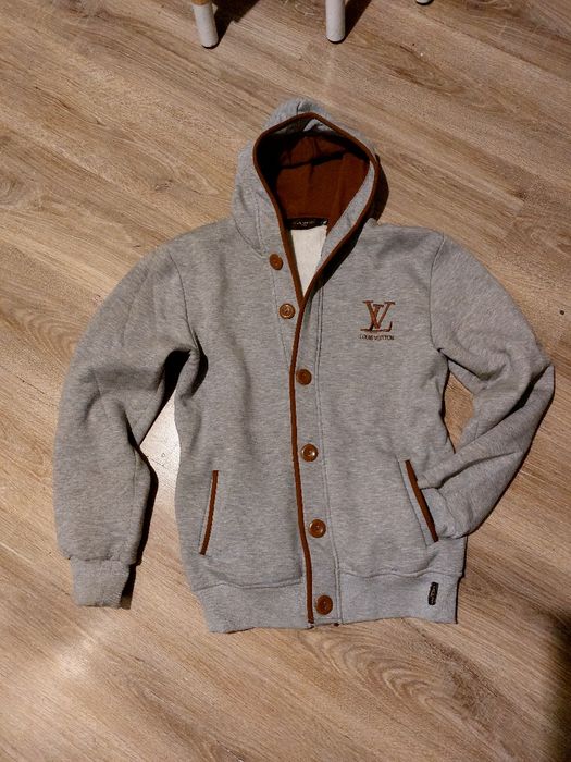 Bluza Louis Vuitton szarą ciepła XL