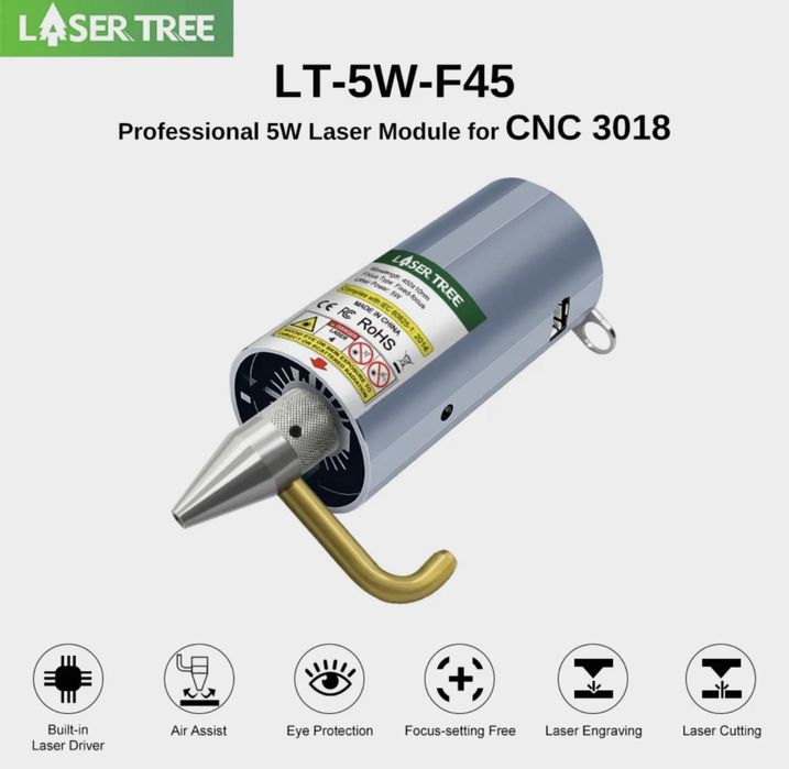 Лазерная головка оптической мощности TREE 5 Вт ЧПУ 3018 PRO