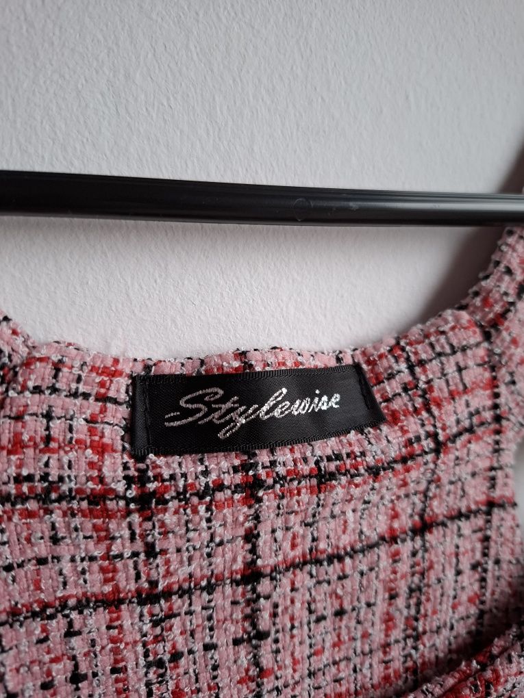 Sukienka ogrodniczka różowa 36 s coquette cottagecore
