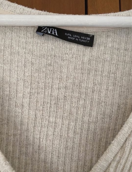 Vestido malha bege zara
