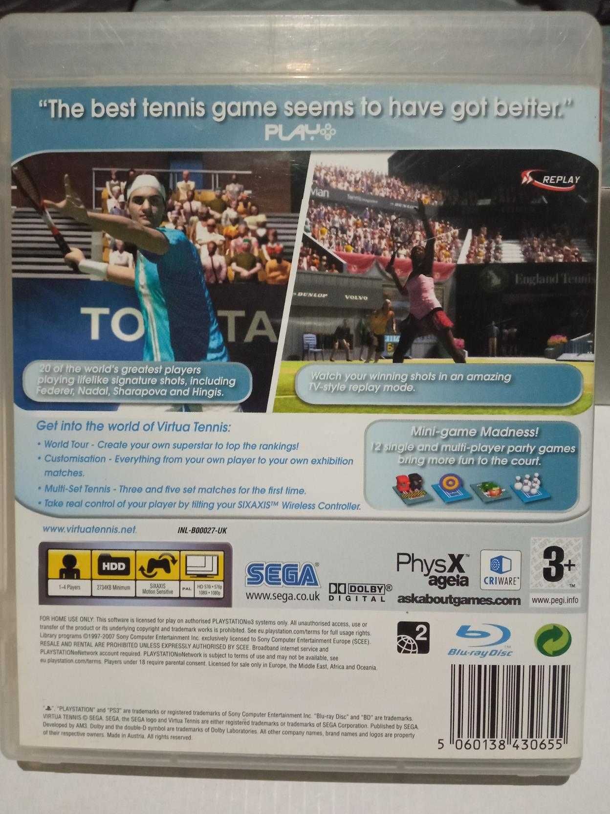 Gra VIRTUA TENNIS 3 do move na PS3 virtual