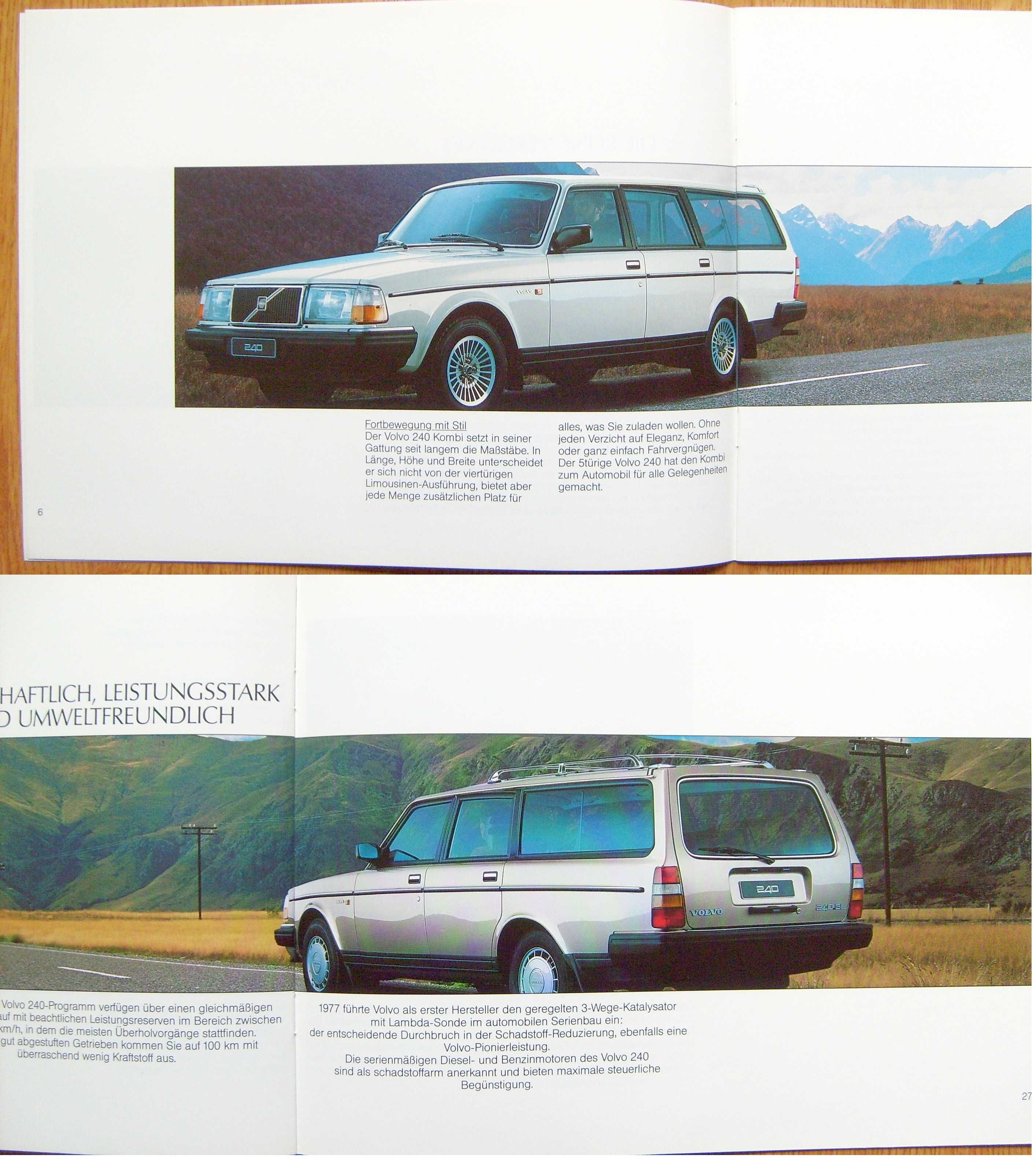 VOLVO 240 Limousine & Kombi 1988 * prospekt 38 stron, stan IDEALNY