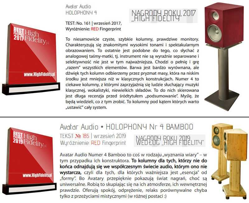 Avatar Audio HOLOPHONY Nr 4 wyprzedaż MDF -25%