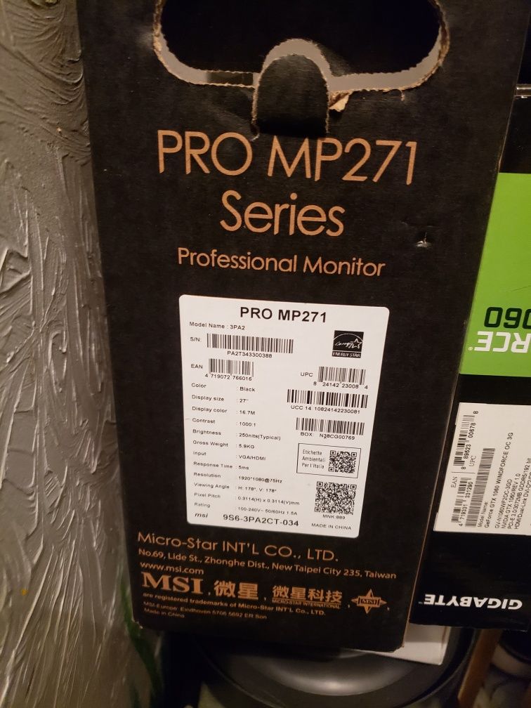 Монітор MSI Pro MP271 27 дюймів FULL HD