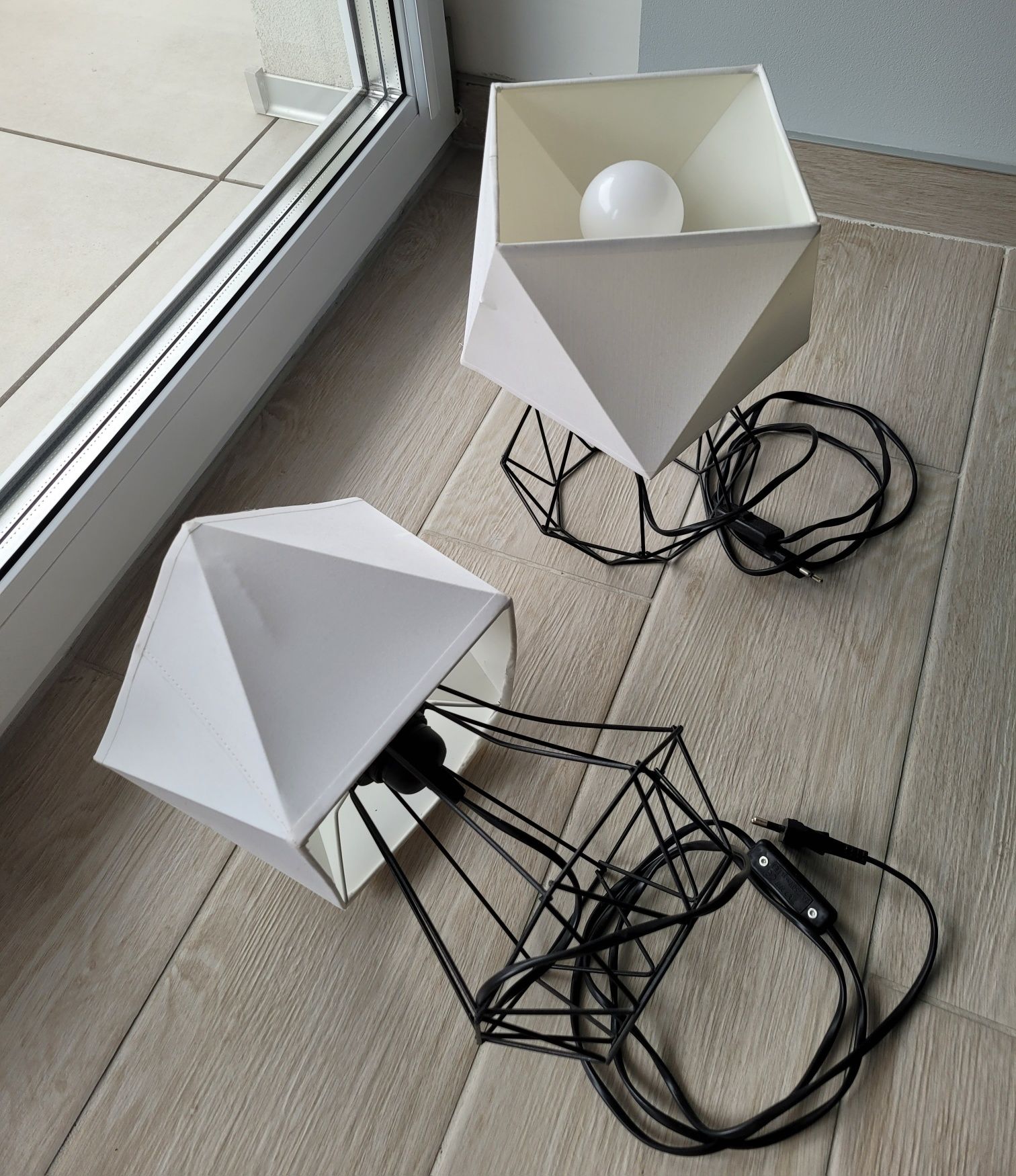 2szt lampek nocnych Loft abażur diament druciana metalowa do gniazdka