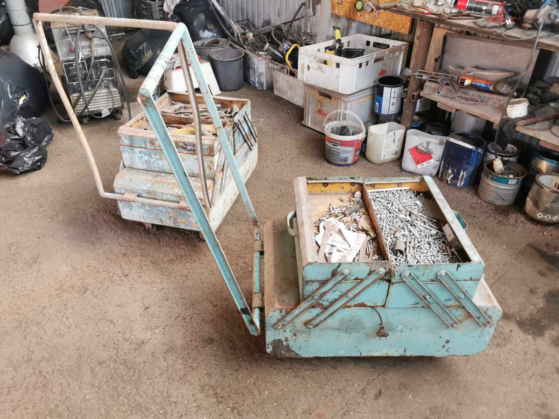 Wózek narzędziowy warsztatowy szafka na kółkach skrzynka metalowa x 2