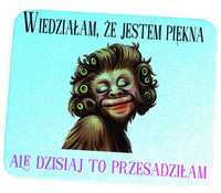 Podkładka pod mysz, "Jestem piękna", śmieszny tekst, grafika