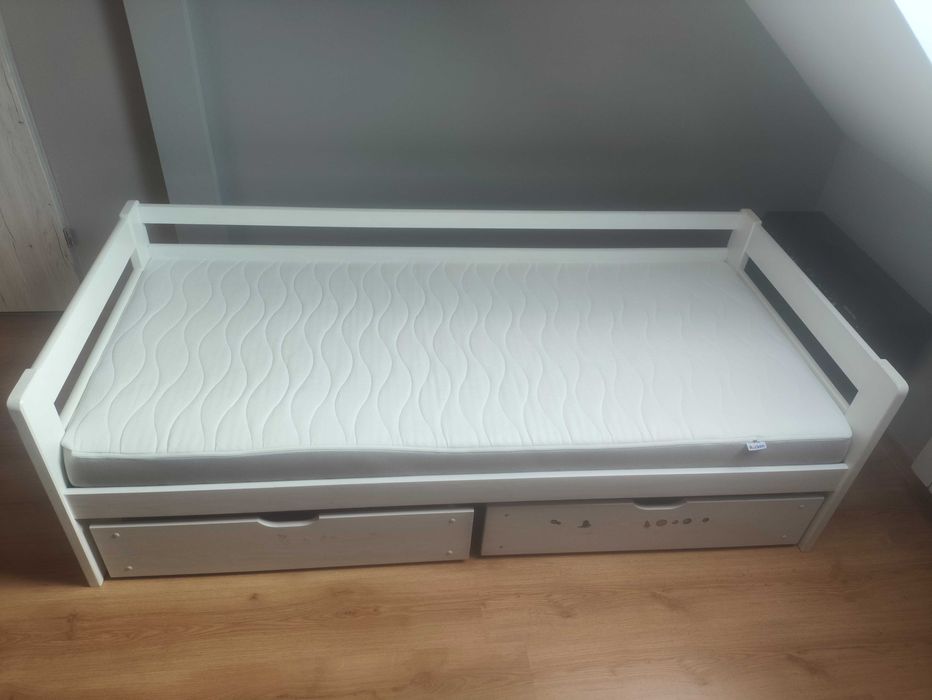 Łóżko dziecięce z szufladami + NOWY materac 80x180