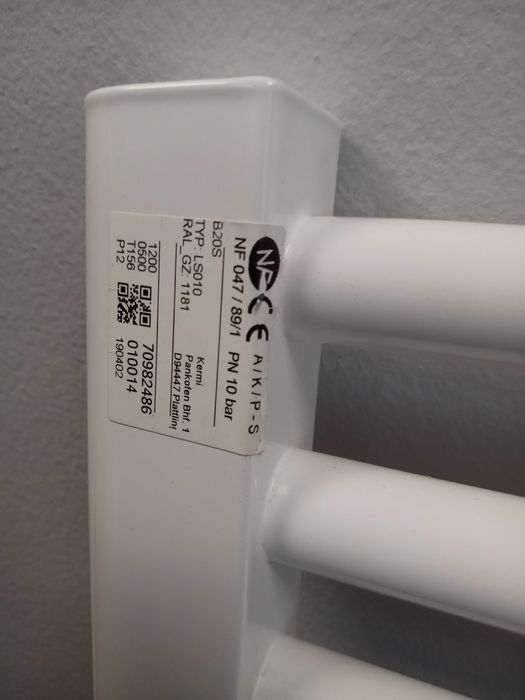 Grzejnik łazienkowy Kermi B20S, prosty, 1200x500 mm, biały