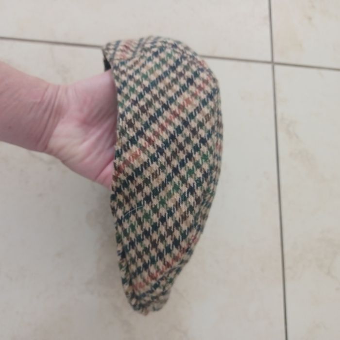Kaszkiet w kratkę zimowy jak nowy XL/60 cm