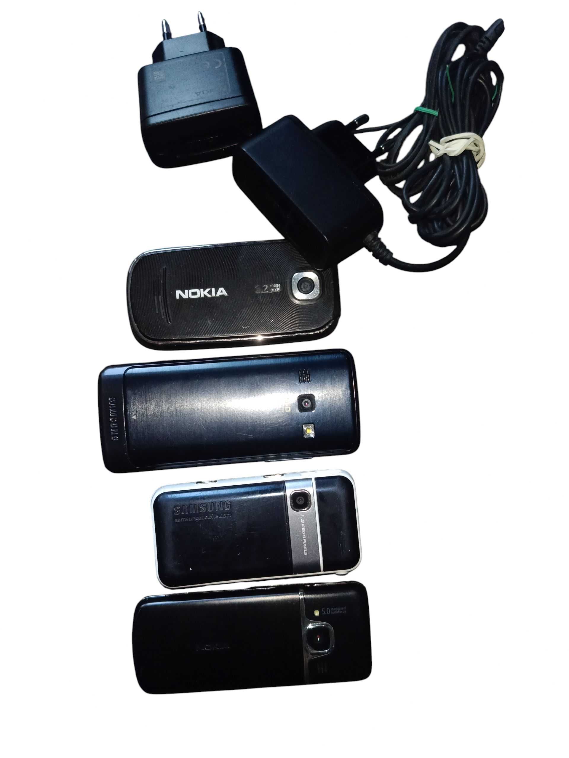 Telefon komórkowy Nokia 6700 Samsung F 250 gt-s5611 ładowarka 4 szt.
