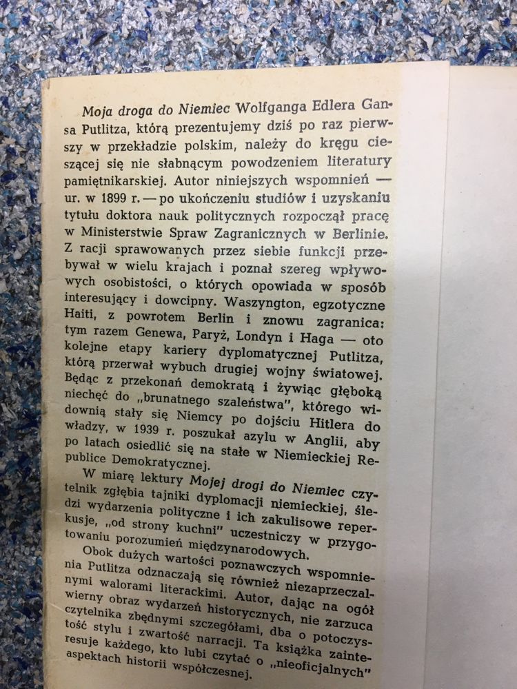 Wolfgang Gans Edler Herr zu Putlitz Moja droga do Niemiec