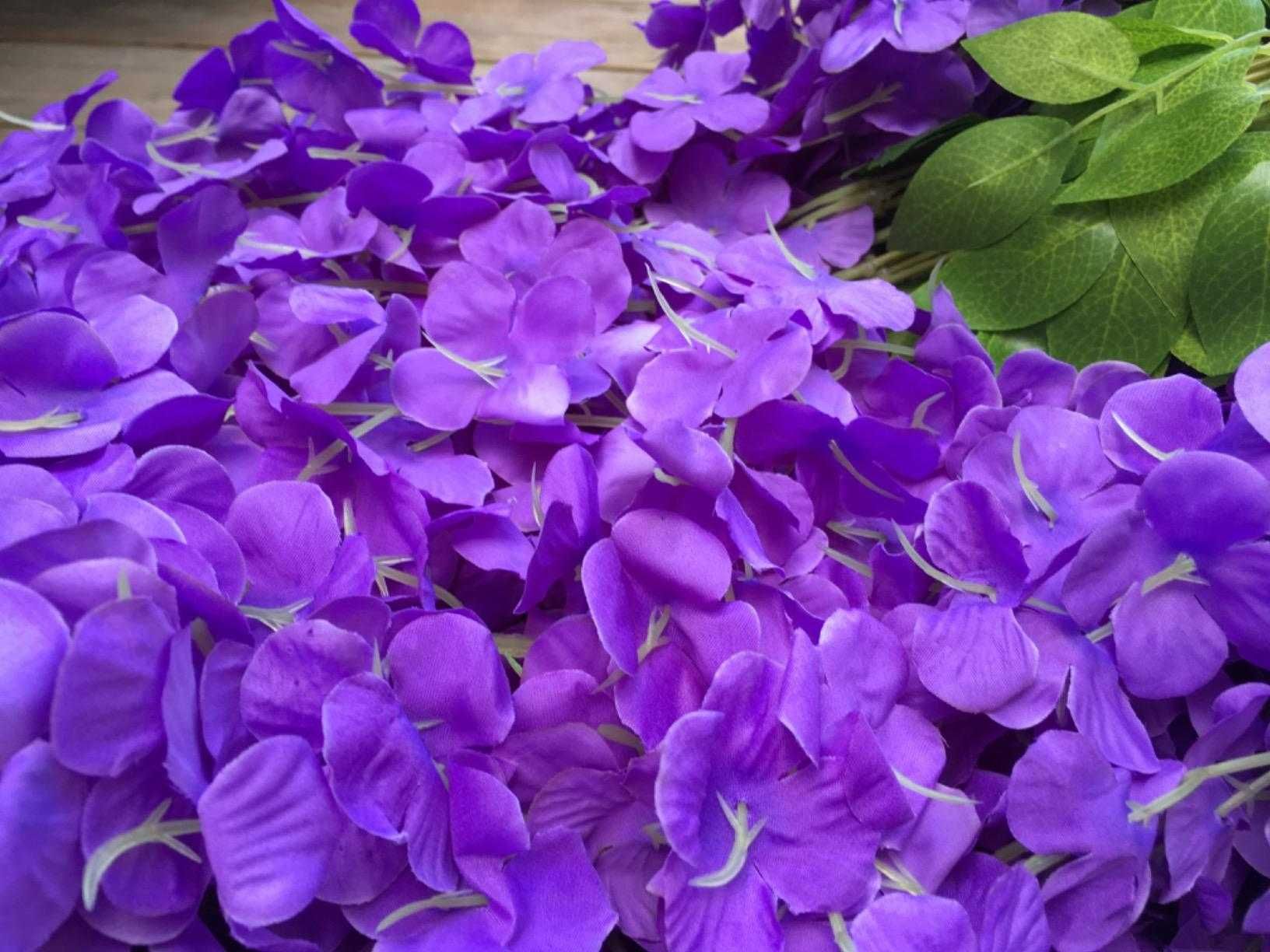 Wisteria glicynia sztuczna girlanda kwiatowa dekoracja 12 sztuk