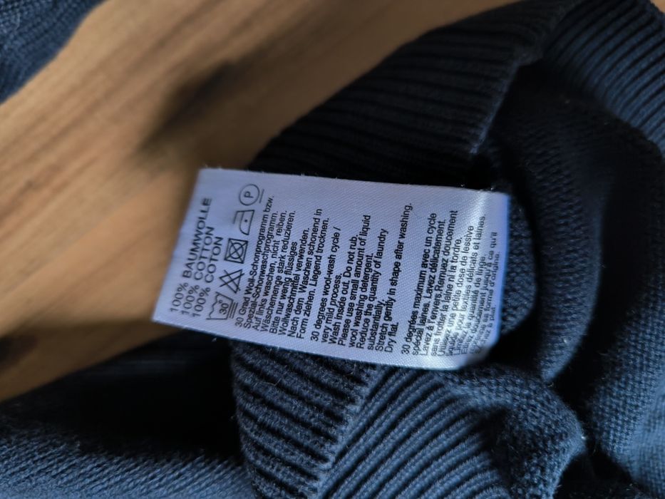 Fynch-Hatton Sweter męski M Bawełna granatowy guziki ze stójką