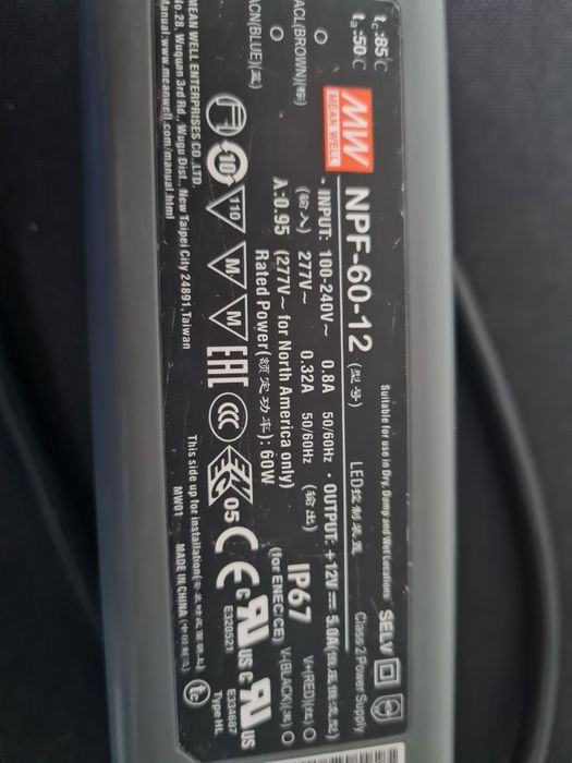 Zasilacz 12V/ 5A sterownik led