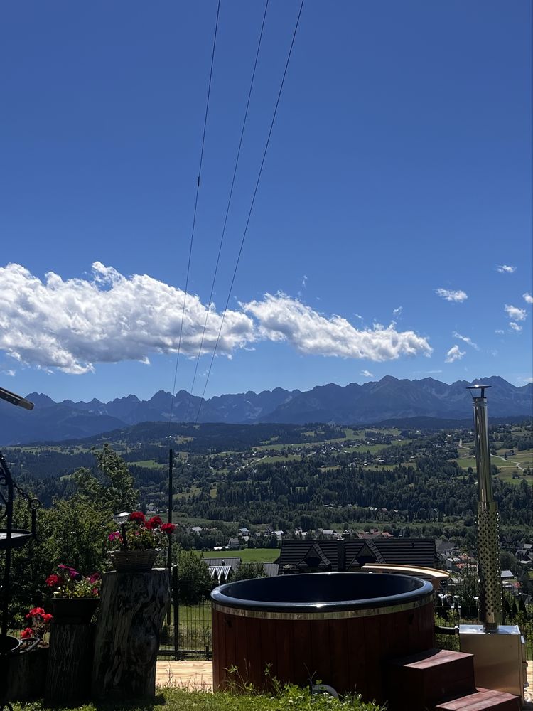 Pokoje z widokiem na tatry.Wakacje w górach, balia z jacuzzi