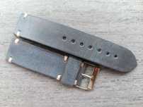 Bladoniebieski pasek zegarka 22 mm M skóra