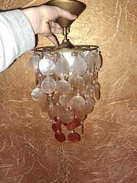 Lampa wisząca/żyrandol (bursztyn, perły, muszelki)