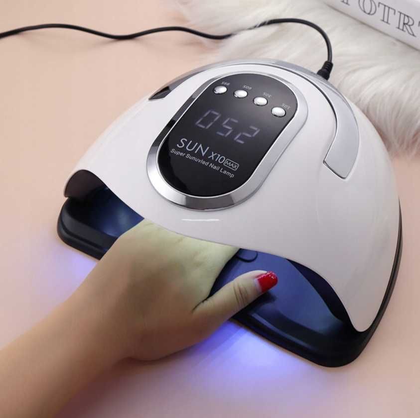 Lampa Do Paznokci Hybryd Żeli UV LED SUN X10 MAX LCD Z Rączką 280W