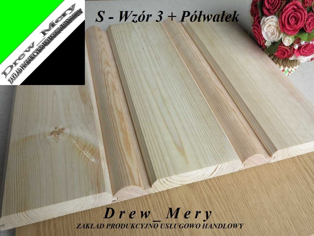 Deska Tarasowa Sosnowa Ryflowana Gr.28x145 / Półbal Podbitka Szalówka