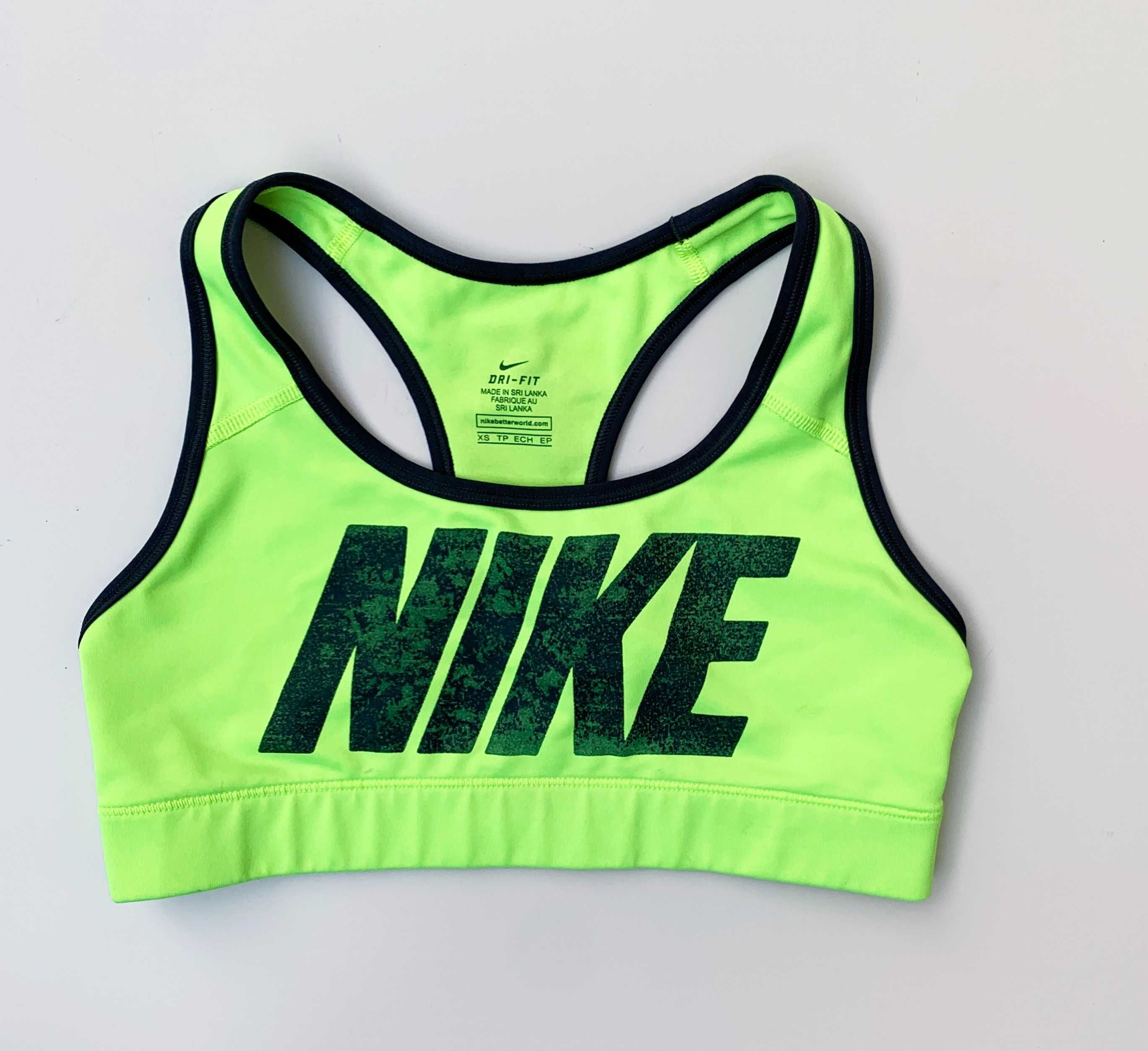 Biustonosz Sportowy Nike XS 34 Stanik Neonowy Zielony Top