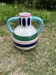Ceramiczny wazon w paski Flying Tiger kolorowy nowy retro wielokolorow