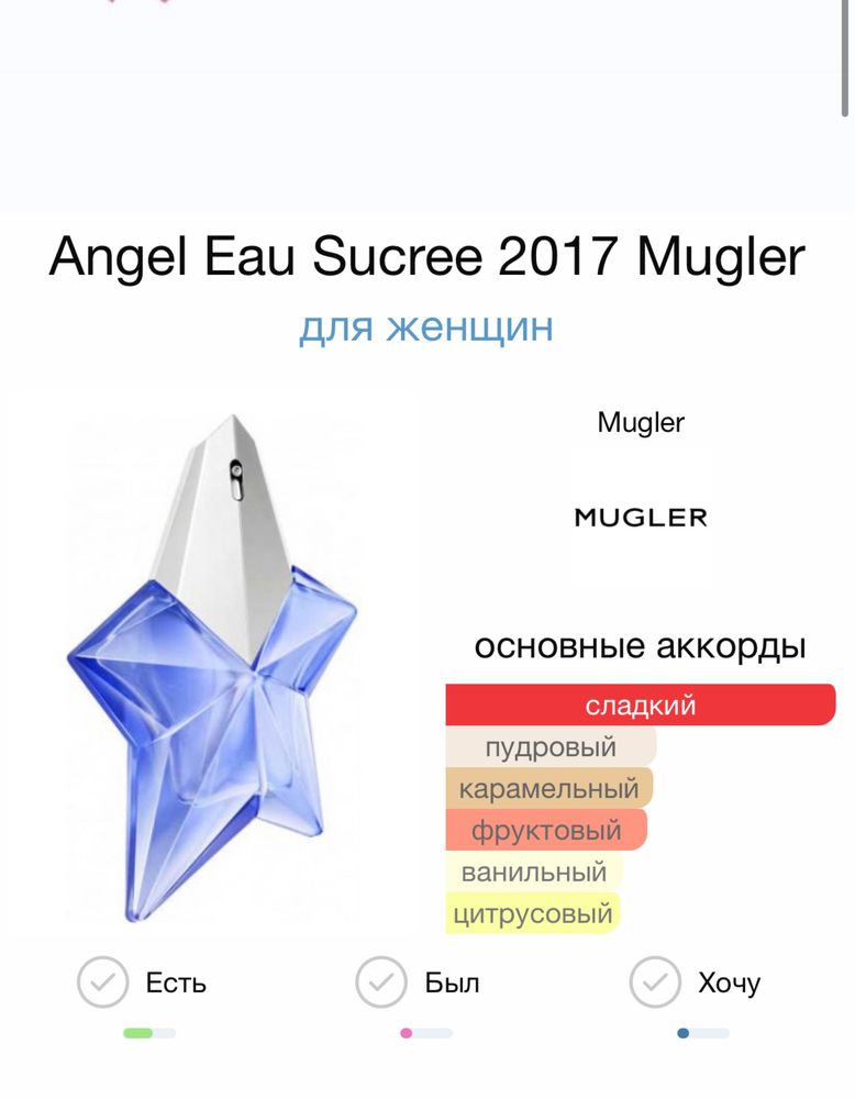 Thierry Mugler Angel Eau Sucree 2017 туалетная вода