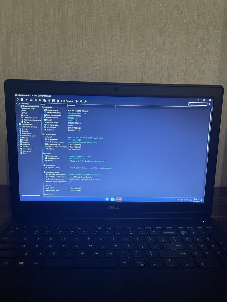 Dell Latitude 3500 i5-8265U 8GB DDR4 128GB SSD 15.6 Full HD Windows 11