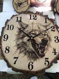 Zegar ścienny-grafika wilk