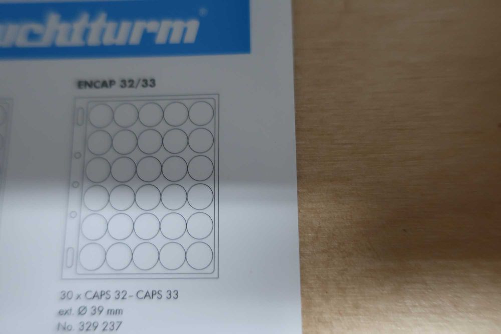 LEUCHTTURM Folhas p/ Cápsulas moedas - EURO coins