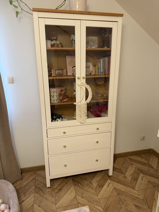 IKEA HEMNES witryna biała sosnowa