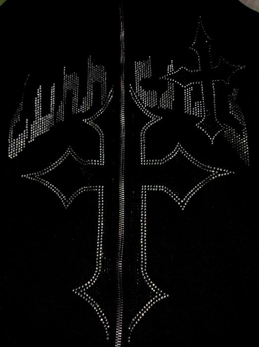 Y2k зіп кофта з стразами