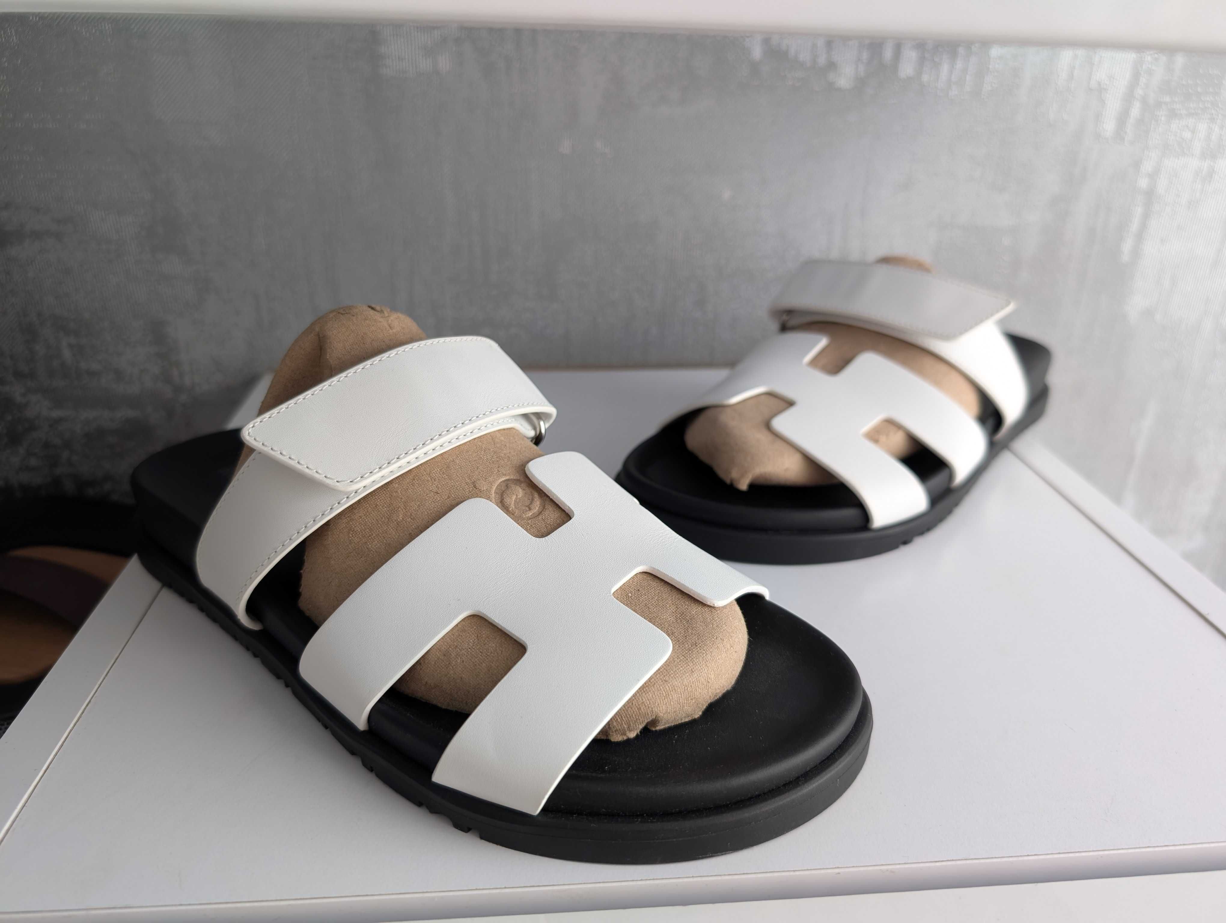 Hermes Chypre Sandal ОРИГИНАЛ Шлепки Сандалии Женские Шлепанцы Белые