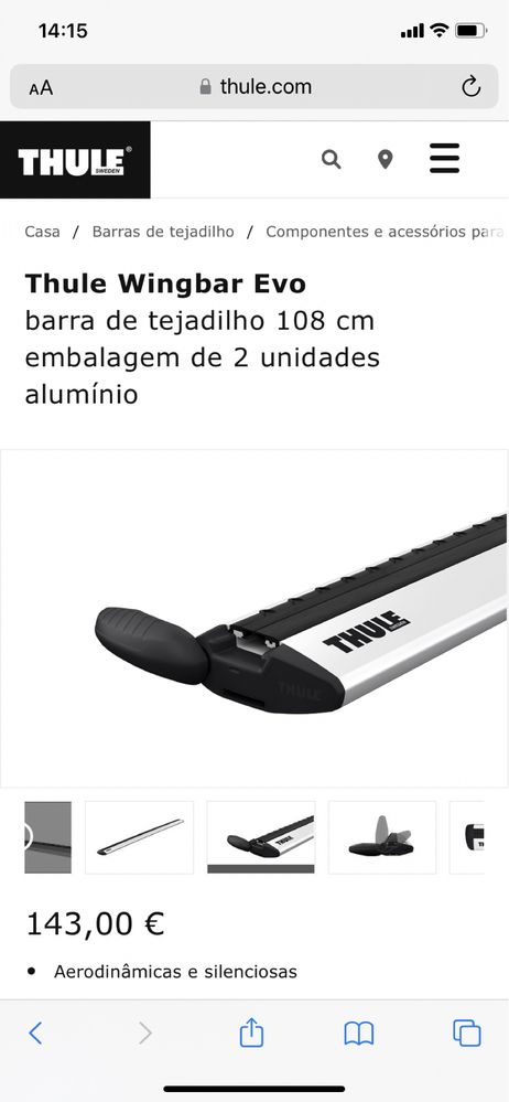 Thule wingbar evo 108cm