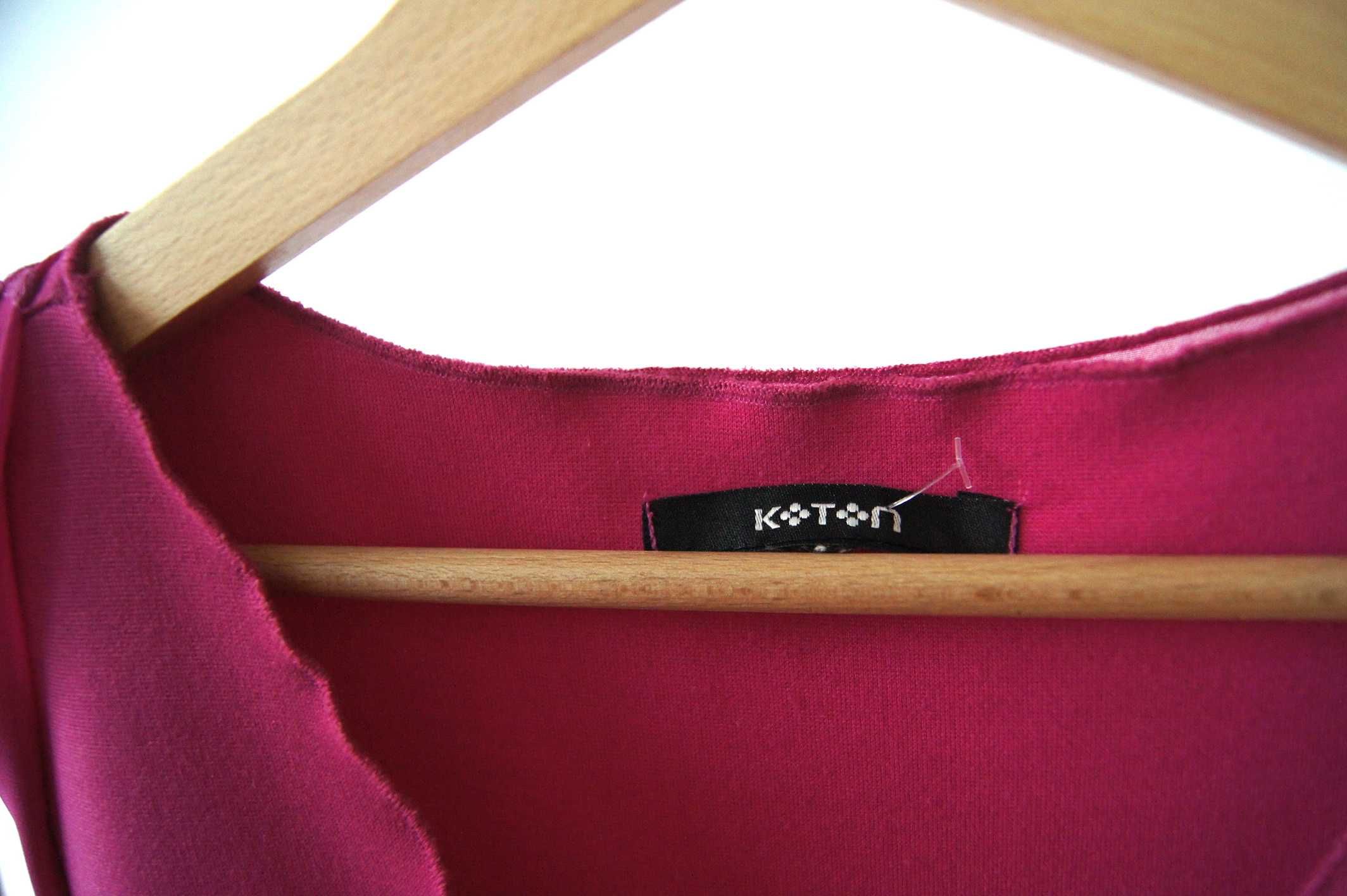 różowa midi elegancka wizytowa prosta sukienka z dekoltem V 42XL