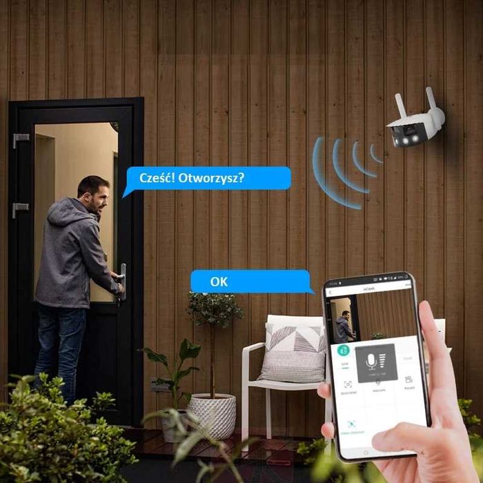 Podwójna Kamera Zewnętrzna Tubowa Wifi 4Mpx