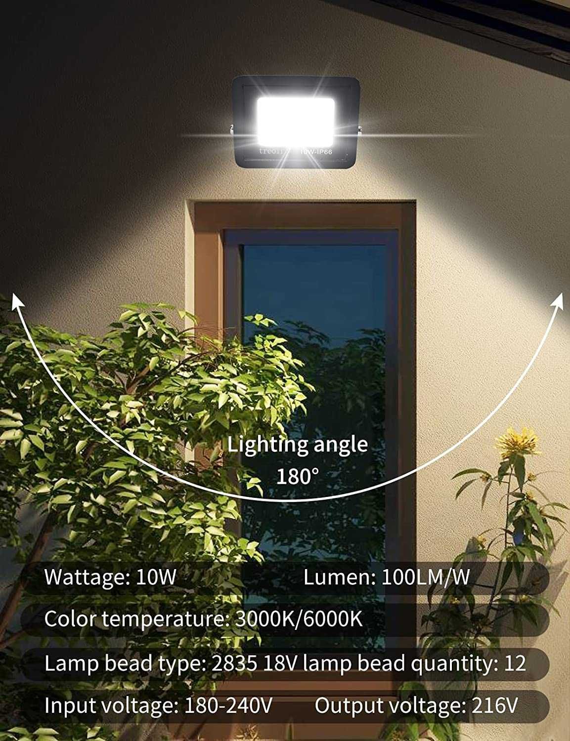Focos LED projetor 10W 1000LM exterior