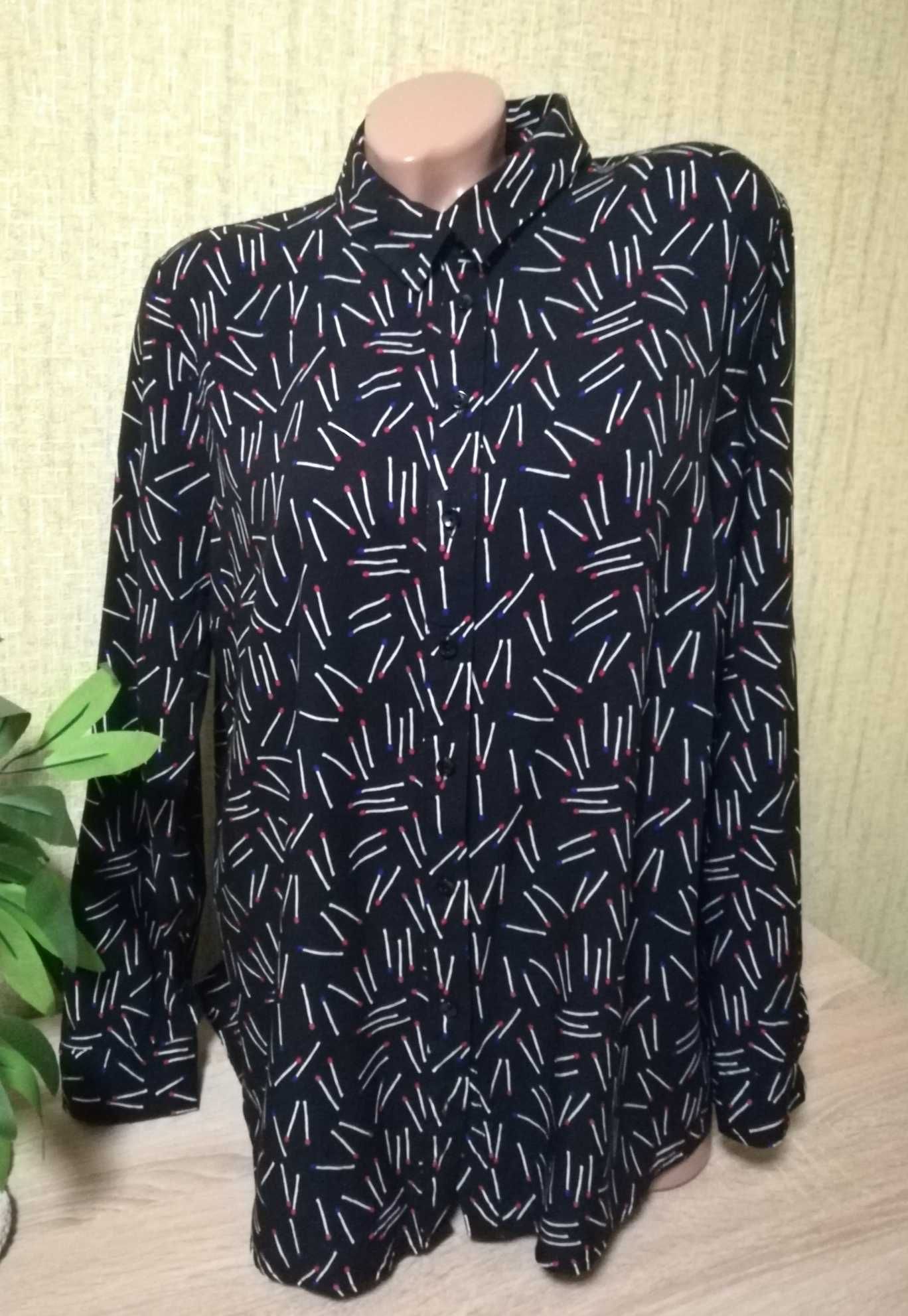 Замечательная новая блуза, рубашка в принт из вискозы р-р 54-56