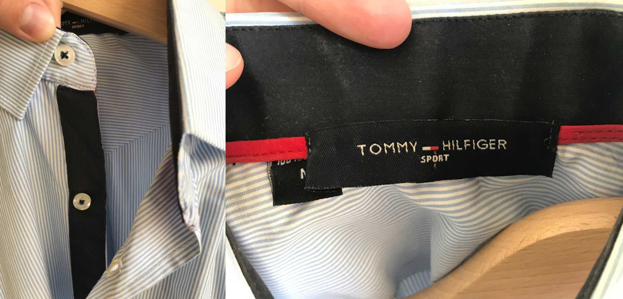 Męska błękitna koszula z krótkim rękawem Tommy Hilfiger r. M