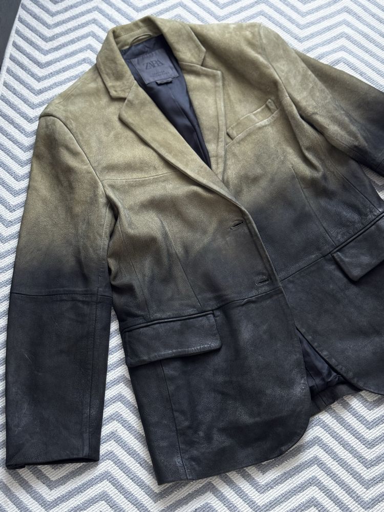 Женский пиджак Zara кожаный