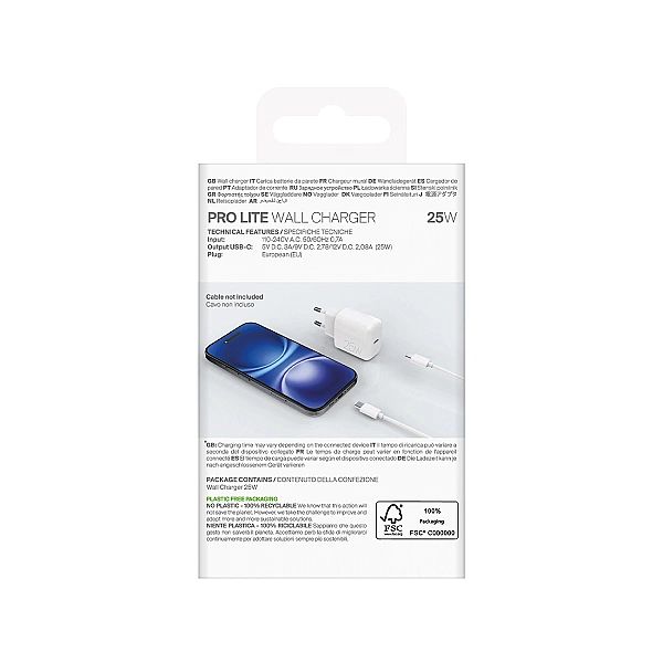 Ładowarka Puro Daily Prolite 25W USB-C Power Delivery - biała
